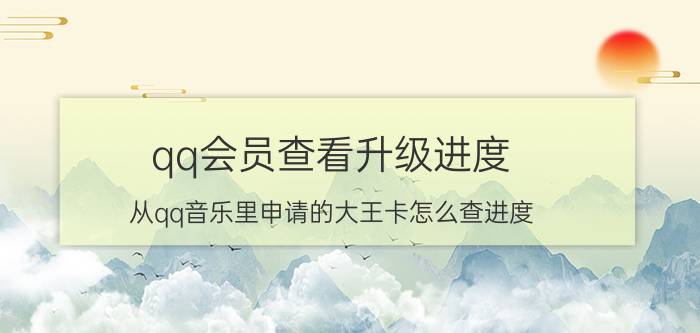 qq会员查看升级进度 从qq音乐里申请的大王卡怎么查进度？